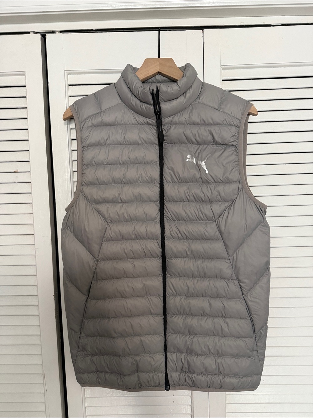 Puma Light Gray Quilted Packable Vest